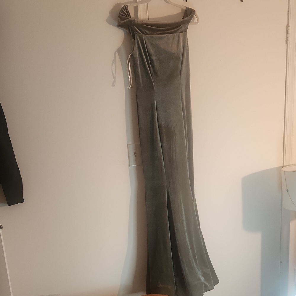 Bari Jay One Shoulder Silver Dress